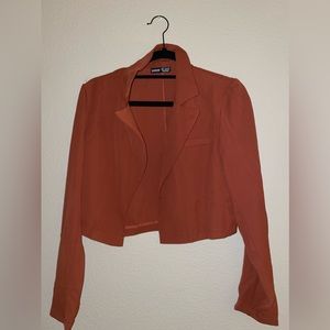 Burnt orange SHEIN crop blazer